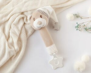 Pliušinis barškutis "Meškutis" su kramtuku